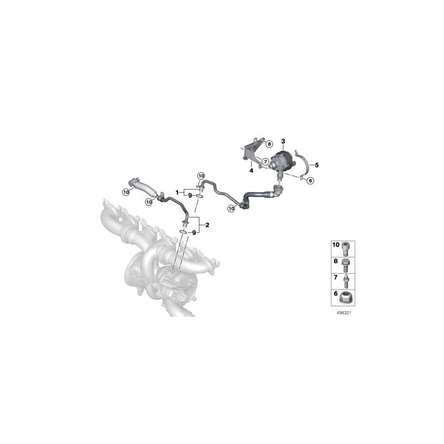 Genuine BMW 11538650086 G14 G05 G16 Coolant Line, Turbocharger Supply Line (Inc. 840iX, X5 45eX & 745Le) | ML Performance UK Car Parts
