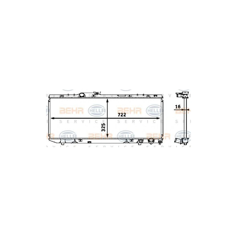 Hella 8MK 376 718-401 Engine Radiator For Toyota Celica