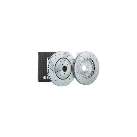 ZIMMERMANN FORMULA Z COAT Z 100.3369.70 Brake Disc for AUDI A6 Perforated, Two-piece brake disc, Vented, Coated, Alloyed / High-carbon  - 1 piece