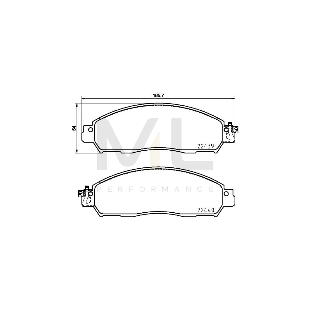 Hella 8DB 355 032-071 Brake Pad Set Incl. Wear Warning Contact