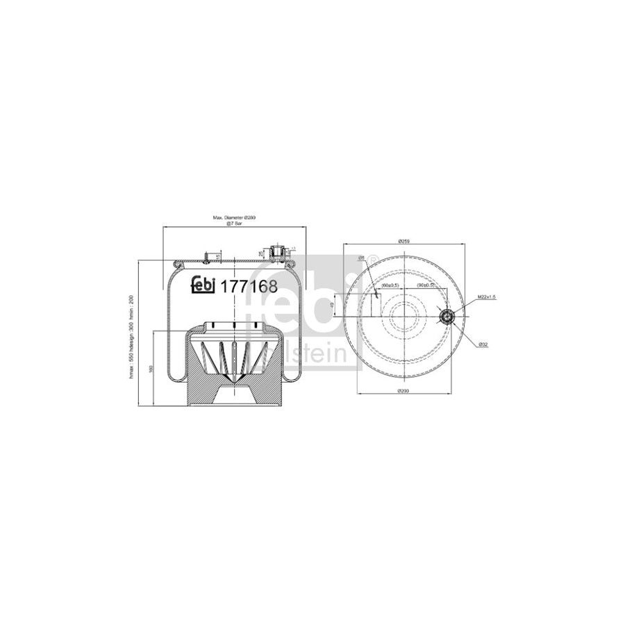 Febi Bilstein 177168 Boot, Air Suspension