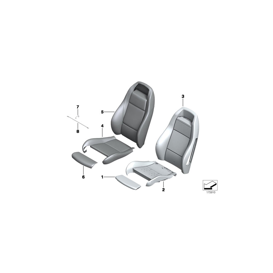 Genuine BMW 52107213970 E89 Leather Cover Sport Backrest Right ELFENBEINWEISS (Inc. Z4 23i, Z4 28i & Z4 20i) | ML Performance US