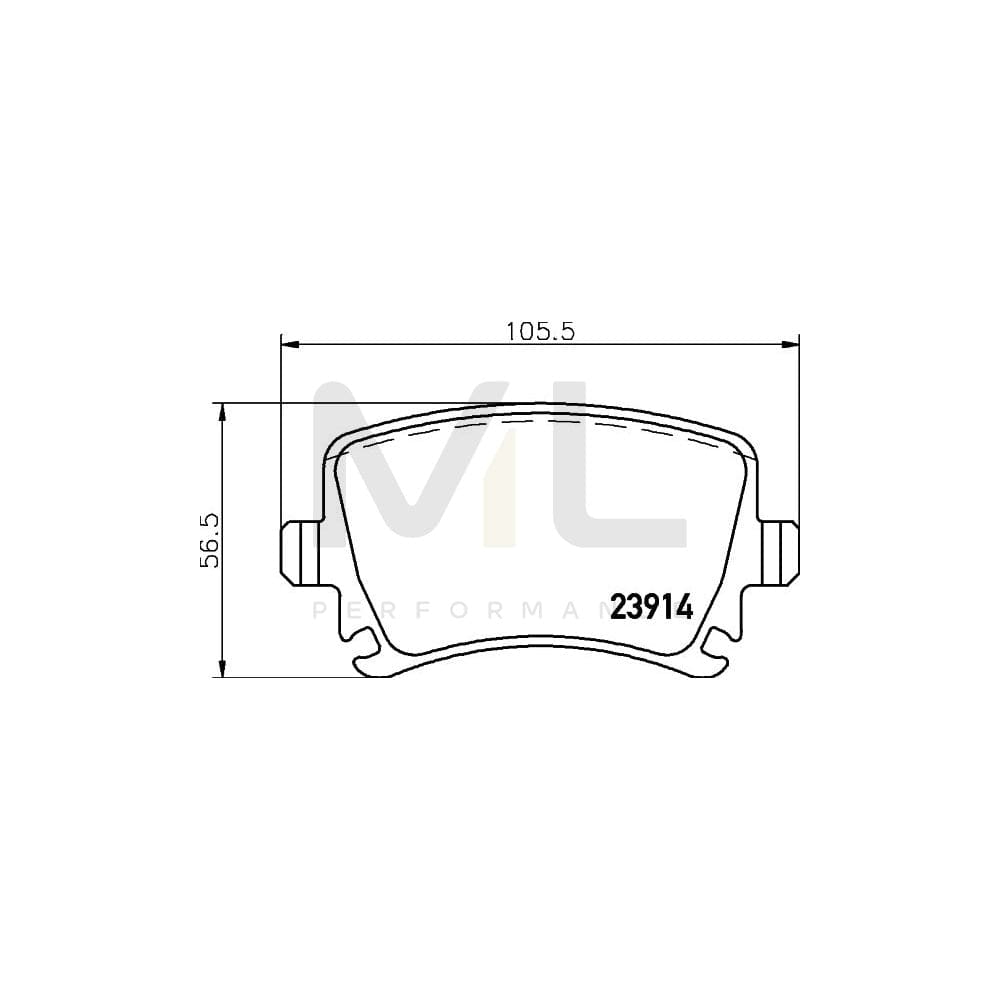 Hella 8DB 355 011-771 Brake Pad Set Prepared For Wear Indicator, With Brake Caliper Screws, With Accessories
