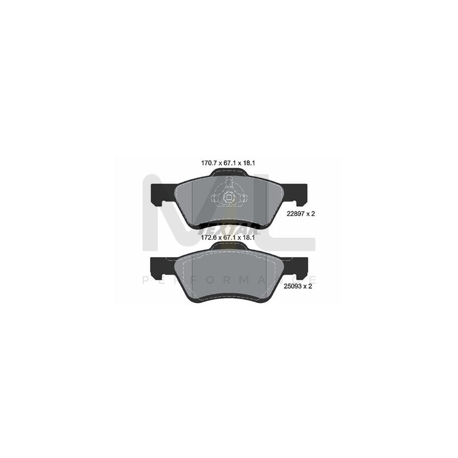 TEXTAR 2289701 Brake pad set not prepared for wear indicator | ML Performance Car Parts