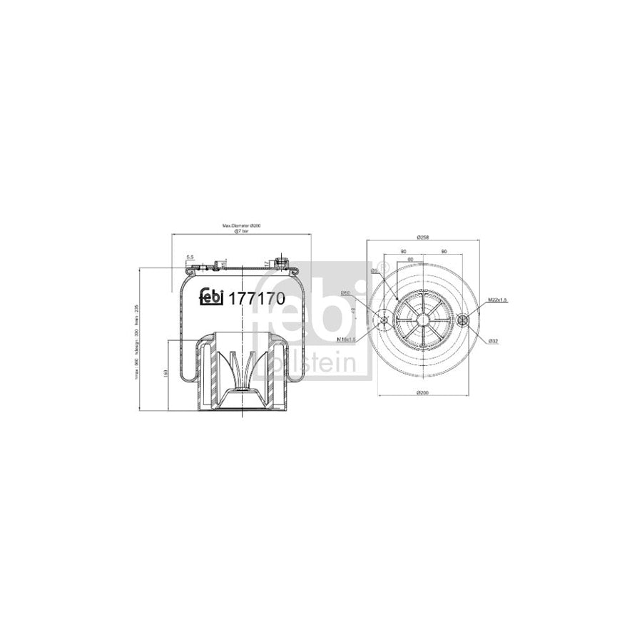 Febi Bilstein 177170 Boot, Air Suspension