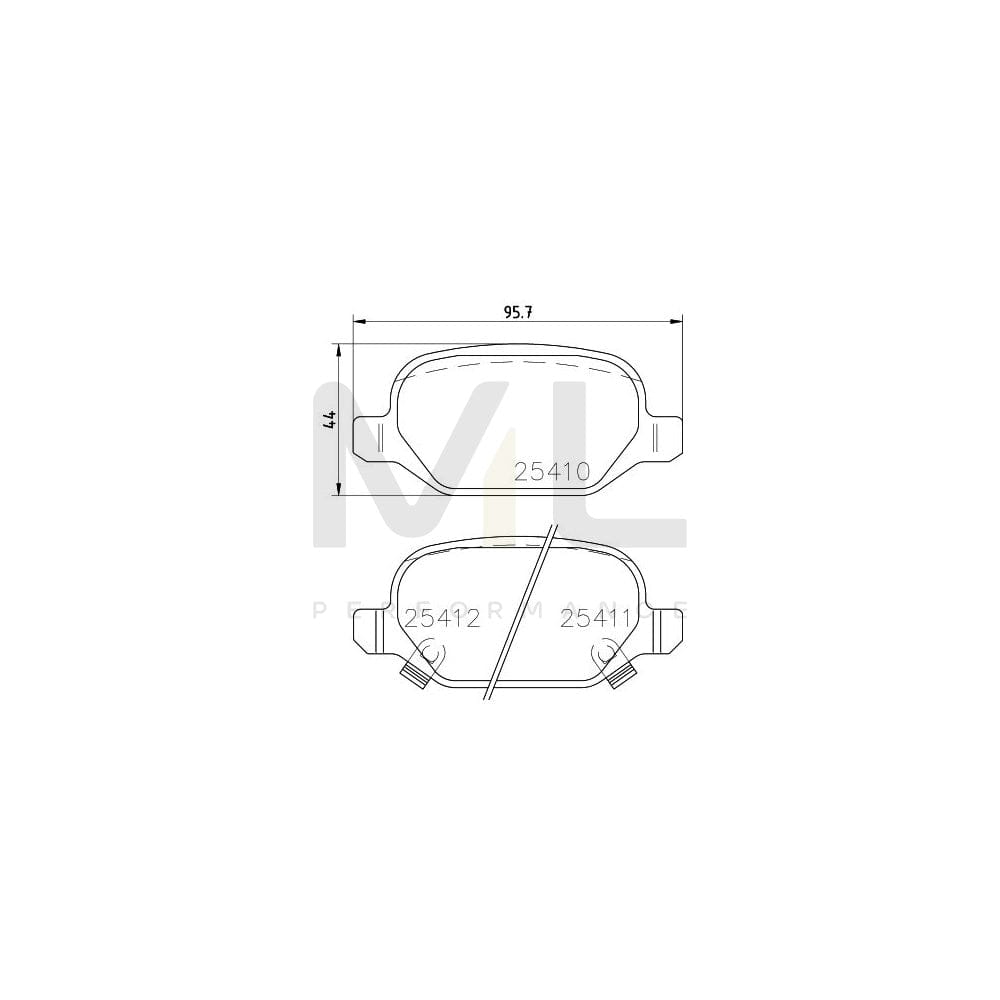 Hella 8DB 355 023-271 Brake Pad Set For Fiat 500 With Acoustic Wear Warning, With Accessories