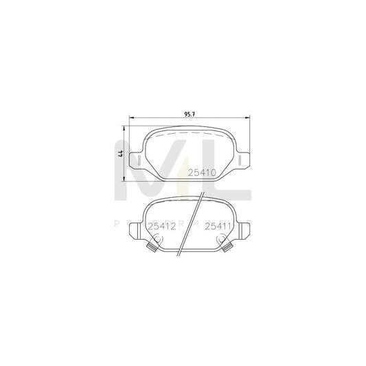 Hella 8DB 355 023-271 Brake Pad Set For Fiat 500 With Acoustic Wear Warning, With Accessories