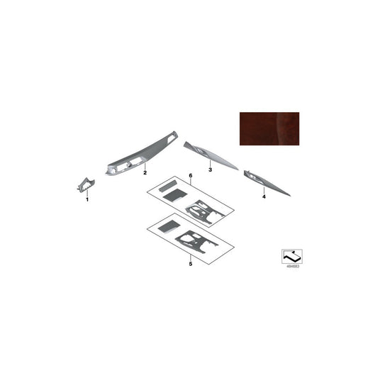 Genuine BMW 51457992264 F90 G30 G31 Cov.Pan.F.Dashb.Plum Brown Fr.Passenger PERLGLANZ CHROM (Inc. 530dX, M550iX & 540i) | ML Performance US Car Parts