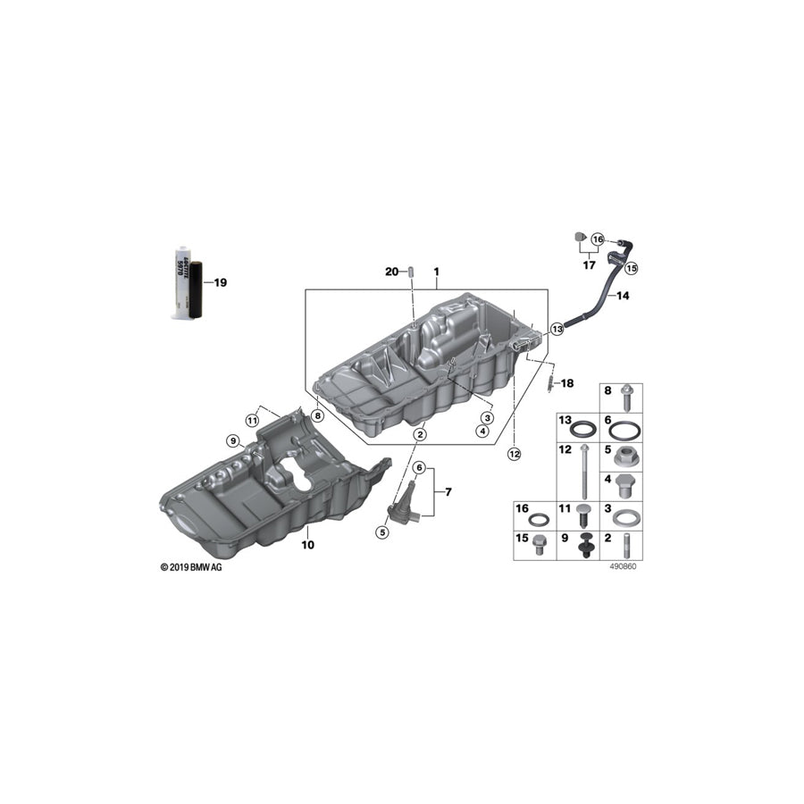Genuine BMW 11138588635 G20 G12 G31 Oil Pan (Inc. 730Ld, 530d & 730d) | ML Performance US Car Parts