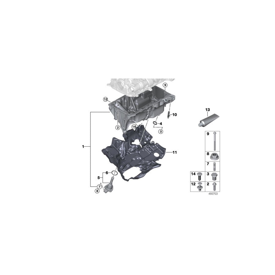 Genuine BMW 11138580124 G21 G30 G02 Oil Pan AWD (Inc. X6 30iX, X4 20iX & X3 20i 1.6) | ML Performance US Car Parts