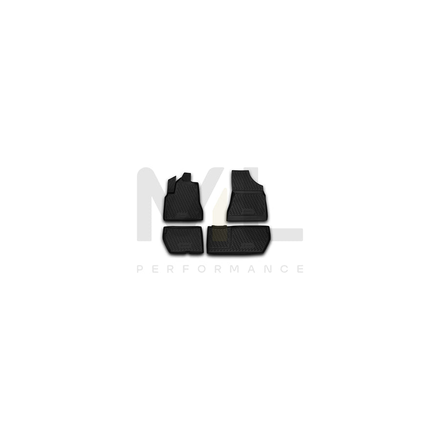 RIDEX 215A0014 Floor mat set Elastomer, Front and Rear, Quantity: 3, Black