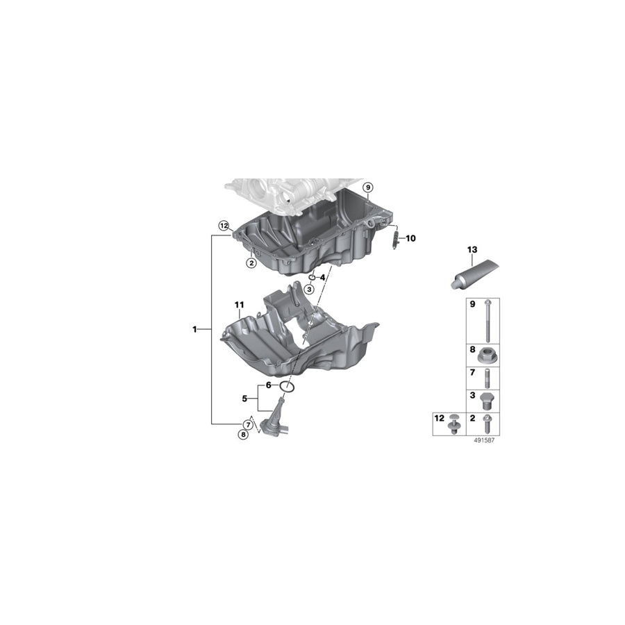 Genuine BMW 11138580122 G20 G31 G11 Oil Pan (Inc. 320i 1.6, 330e & 530e) | ML Performance US Car Parts