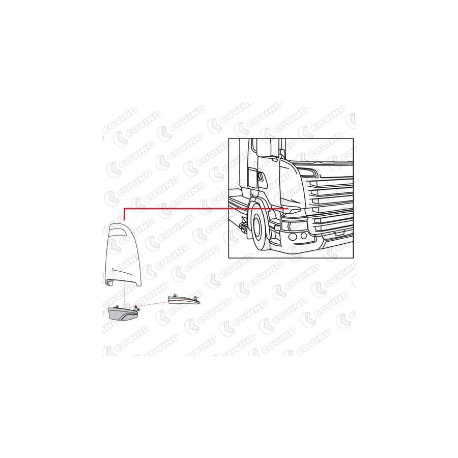 Covind 146/166 Air Deflector, Driver Cab