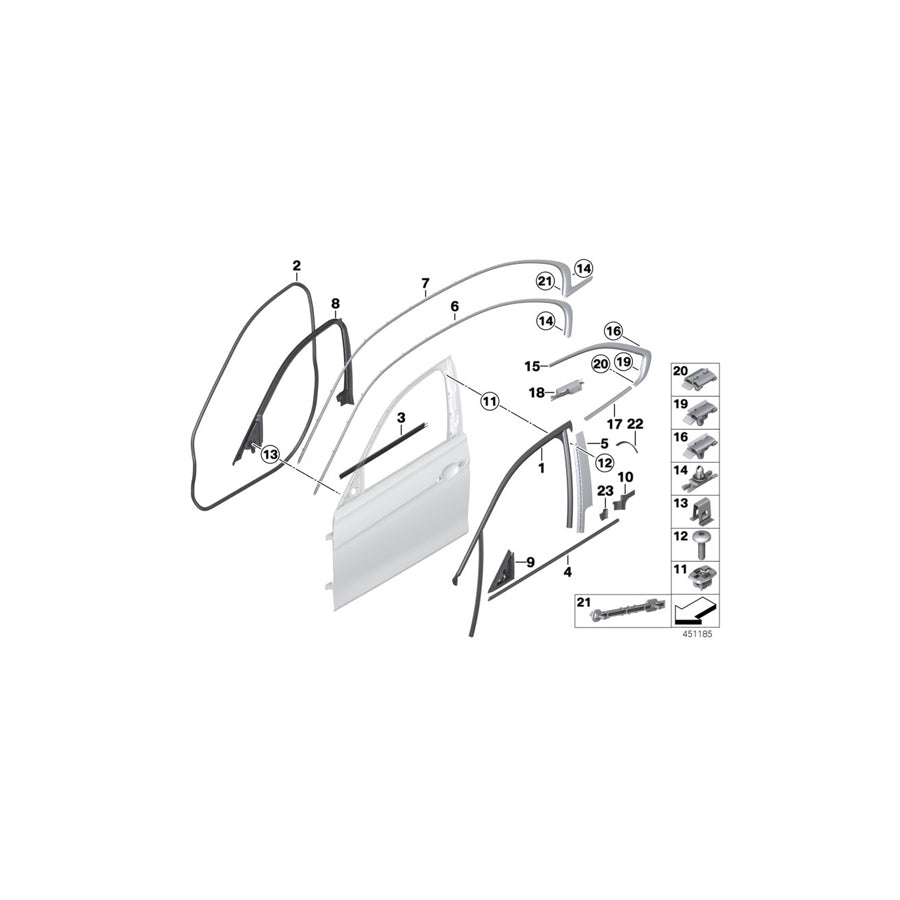 Genuine BMW 51357263233 F30 Finisher, Side Frame Left CHROM (Inc. 320i, 325d & Hybrid 3) | ML Performance US Car Parts