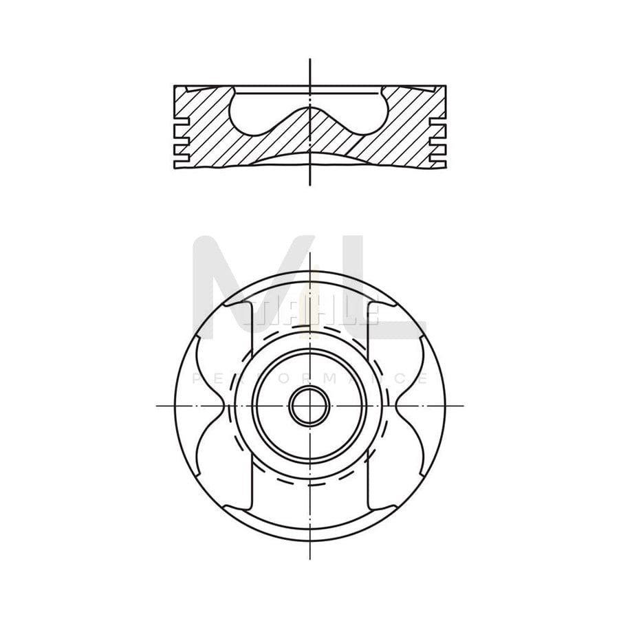 MAHLE ORIGINAL 022 26 11 Piston 89,5 mm, with piston ring carrier, without cooling duct | ML Performance Car Parts