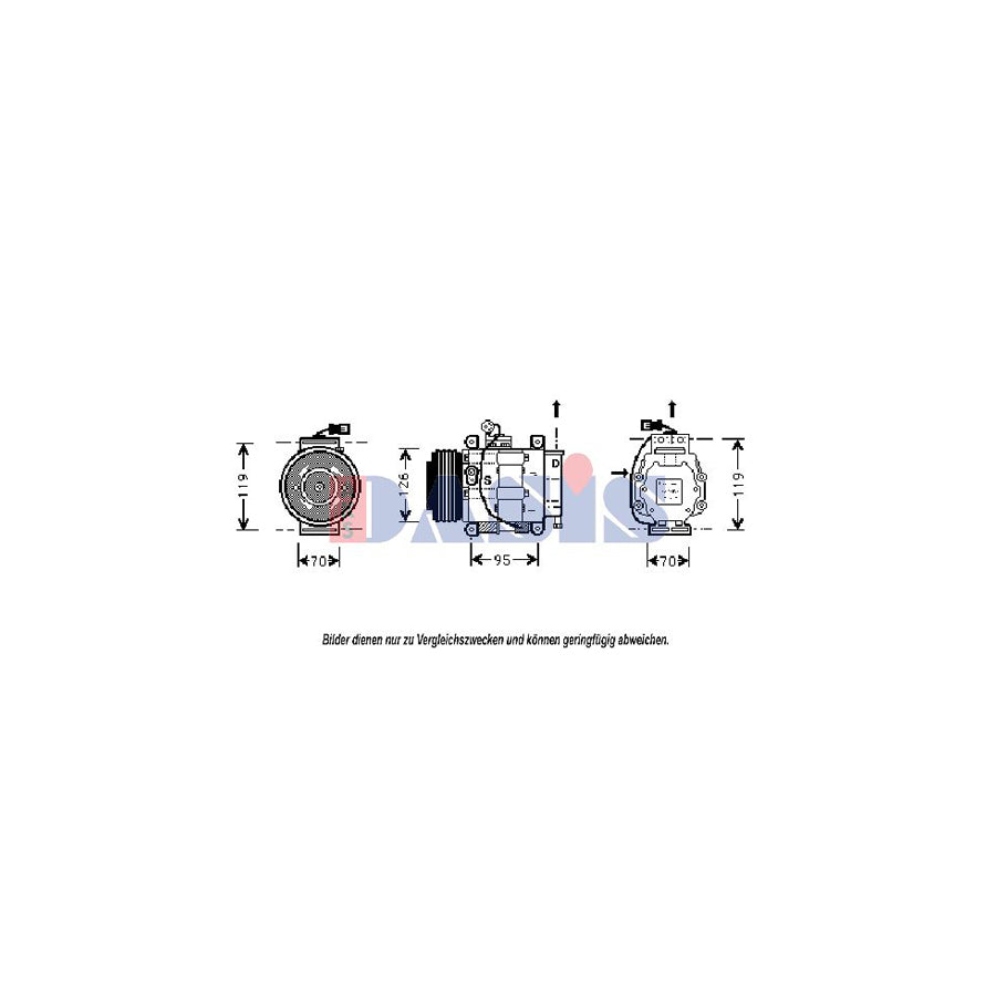 AKS Dasis 853840N Compressor, Air Conditioning for Fiat Punto