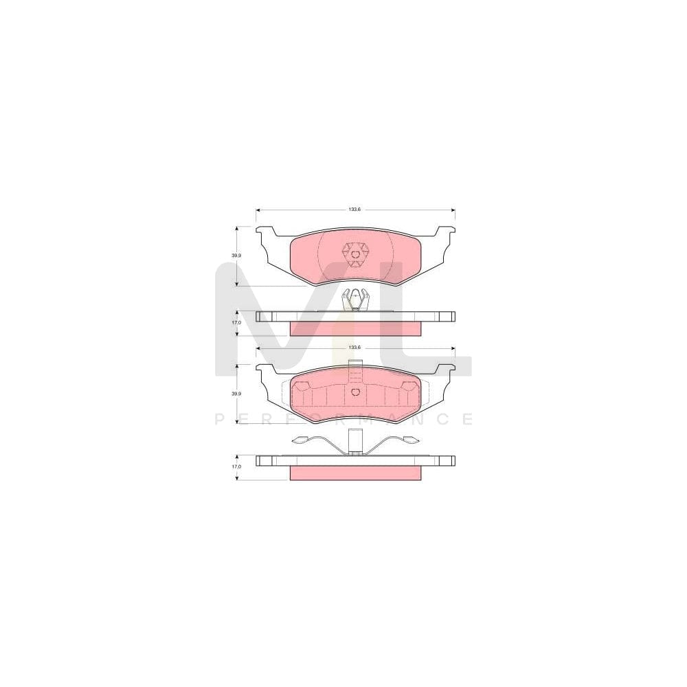 TRW Gdb1234 Brake Pad Set Not Prepared For Wear Indicator | ML Performance Car Parts