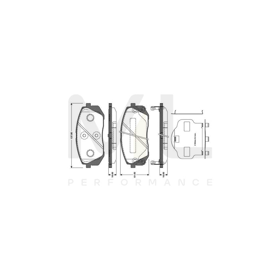 Bosch 0986Tb3124 Brake Pad Set Excl. Wear Warning Contact  | ML Performance Car Parts