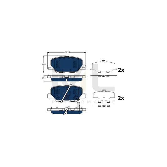 TRW Gdb3583Bte Brake Pad Set For Mitsubishi Outlander Iii Off-Road (Gg, Gf) With Acoustic Wear Warning, With Accessories | ML Performance Car Parts