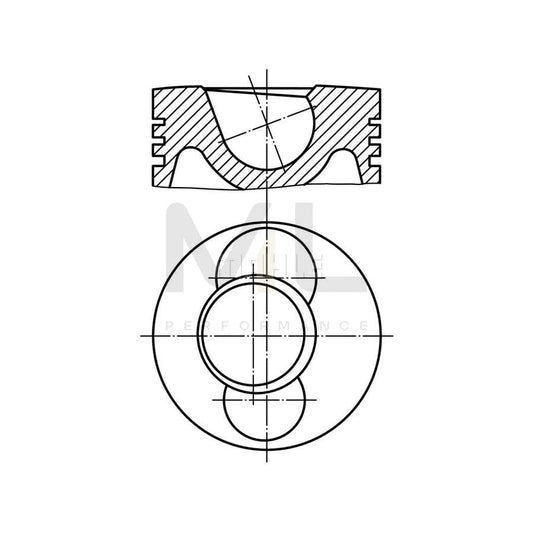 MAHLE ORIGINAL 101 61 00 Piston 120,0 mm, with piston ring carrier, without cooling duct | ML Performance Car Parts