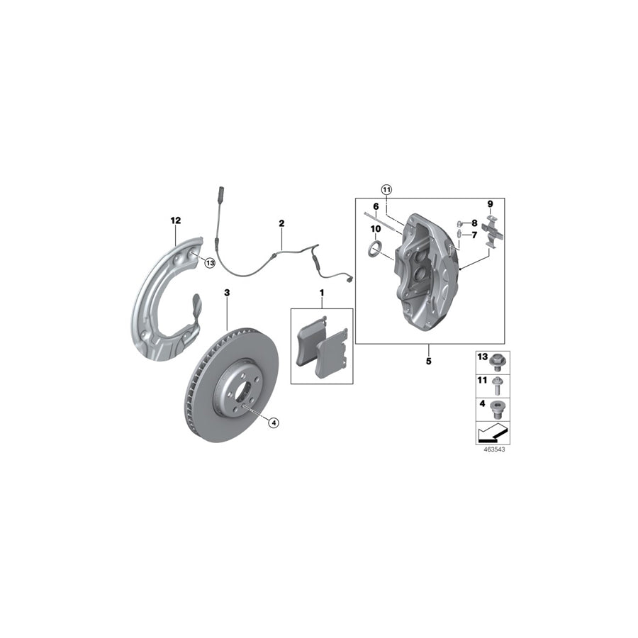 Genuine BMW 34116891312 G20 Caliper Housing Right (Inc. M340i) | ML Performance US Car Parts