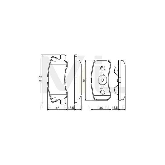 Bosch 0986495172 Brake Pad Set With Mounting Manual BP1502 | ML Performance Car Parts