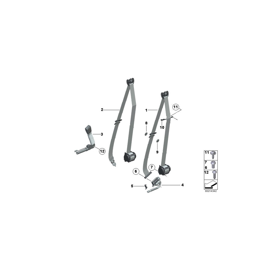 Genuine BMW 72117233509 Upper Belt Front Left SCHWARZ (Inc. 535i & 535iX) | ML Performance US