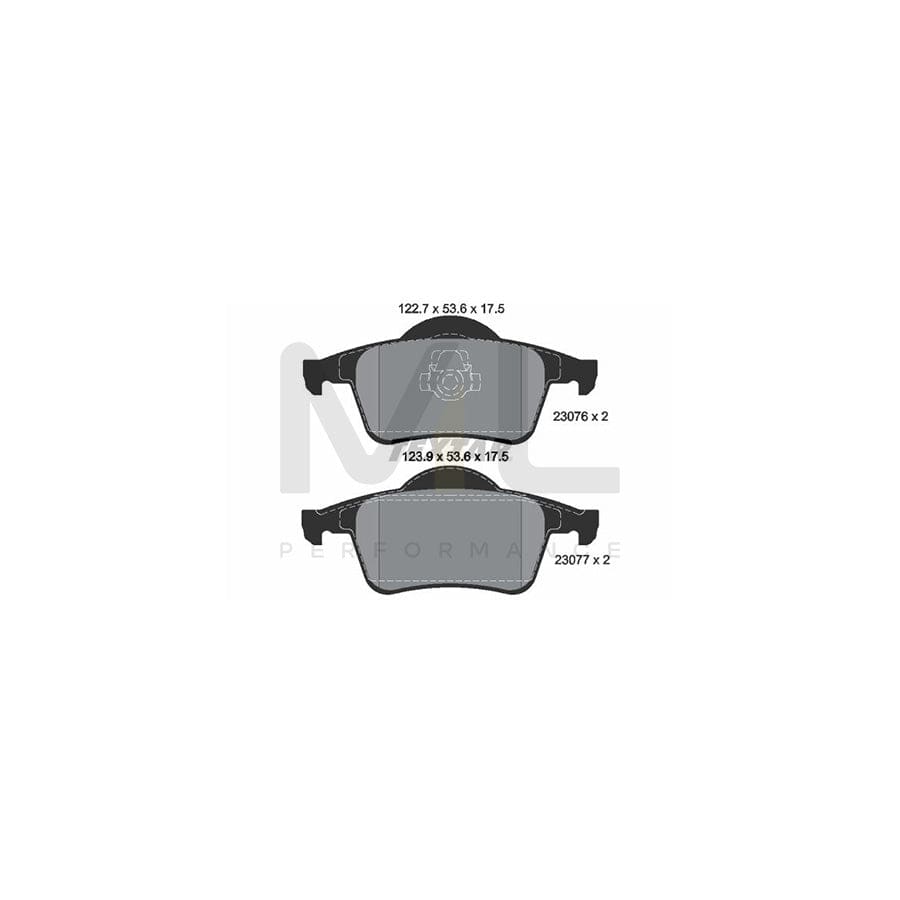 TEXTAR 2307602 Brake pad set not prepared for wear indicator | ML Performance Car Parts