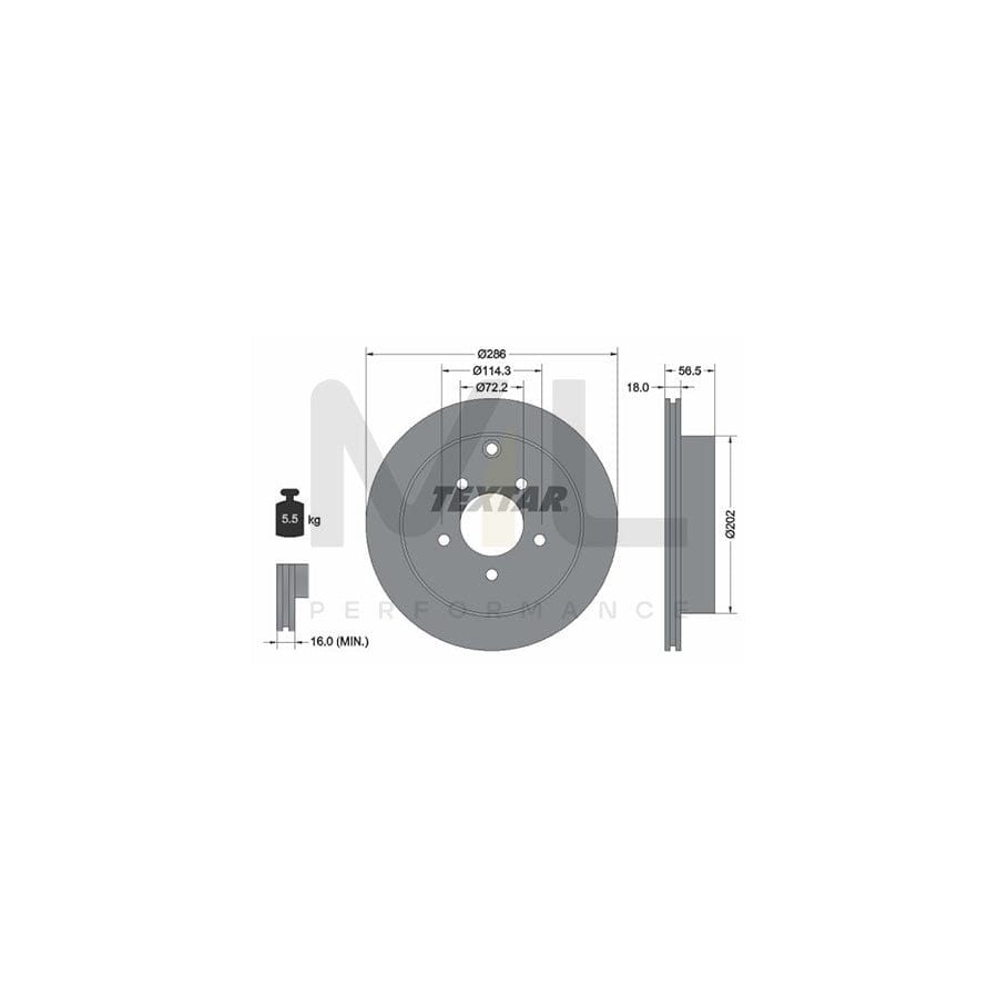 TEXTAR 92130100 Brake Disc Internally Vented, without wheel hub, without wheel studs | ML Performance Car Parts