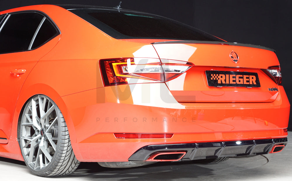 Rieger 00088271 Skoda 3T 3V Superb III Rear Diffuser 6 | ML Performance UK Car Parts