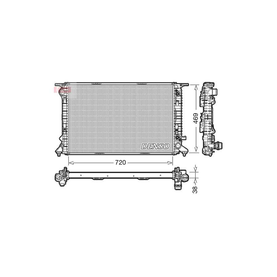 DENSO DRM02041 Engine Radiator for Audi Q5 (8Rb)