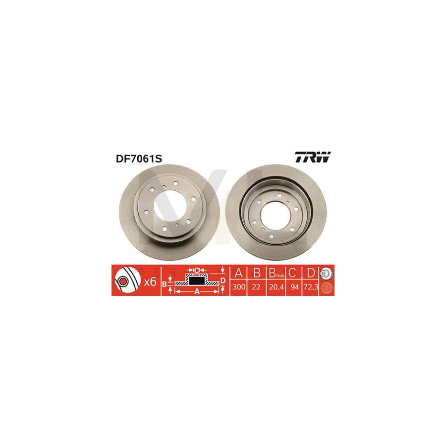 TRW DF7061S Brake Disc Vented, Painted | ML Performance Car Parts