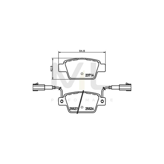 Hella 8DB 355 020-181 Brake Pad Set With Integrated Wear Warning Contact, With Accessories
