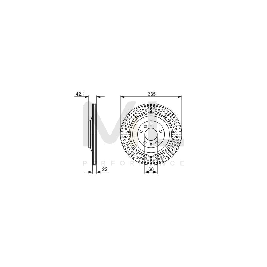BOSCH 0 986 479 591 Brake Disc Vented, Coated, High-carbon | ML Performance Car Parts