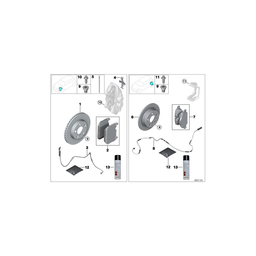 Genuine BMW 34116880735 G12 G11 G30 Repair Kit, Brake Pads Asbestos-Free (Inc. 740LdX, 740iX & 740e) | ML Performance US Car Parts
