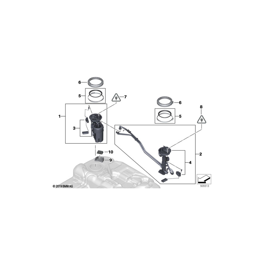 Genuine BMW 16117212633 E70 F16 E71 Right Fuel Level Sensor (Inc. X6 35dX, X5 3.0d & X5 25dX) | ML Performance UK Car Parts