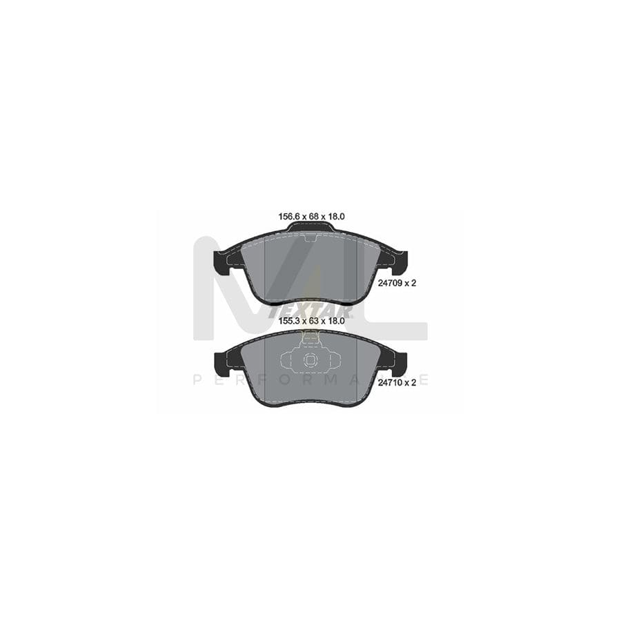 TEXTAR 2470901 Brake pad set not prepared for wear indicator | ML Performance Car Parts