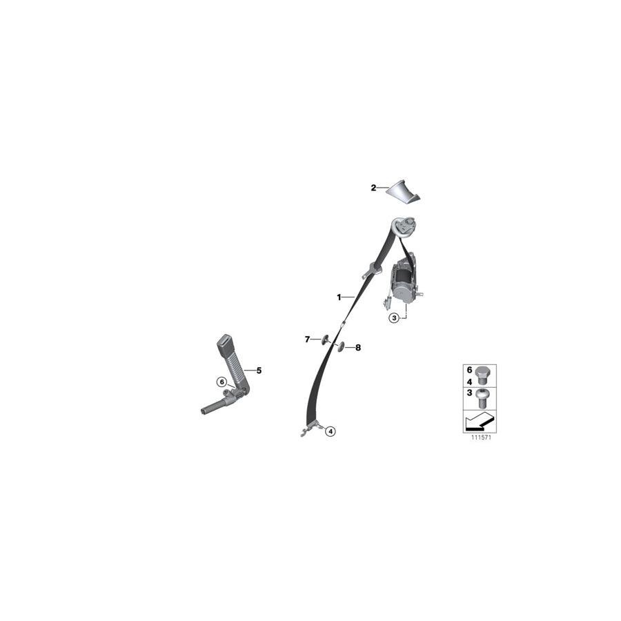 Genuine BMW 72117145260 E85 Belt Deflection Right BEIGE (Inc. Z4 2.0i, Z4 3.0si & Z4 2.5i) | ML Performance US