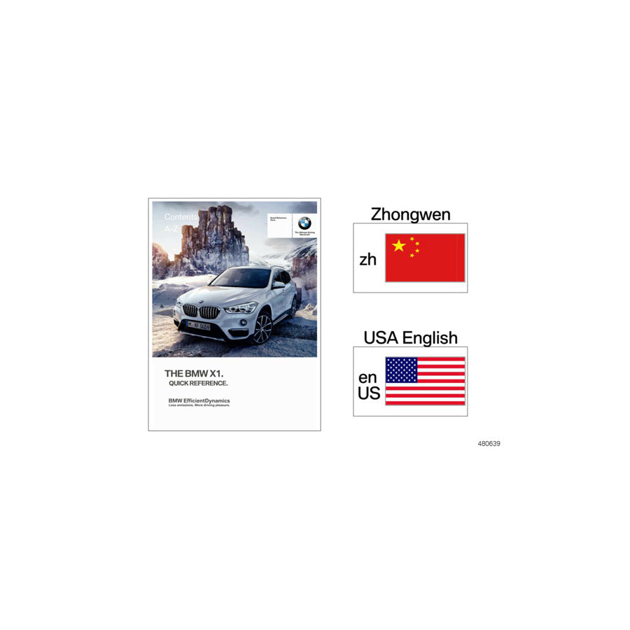Genuine BMW 01402982642 F48 Quick Reference Card F49 ZH (Inc. X1 28i & X1 28iX) | ML Performance US Car Parts