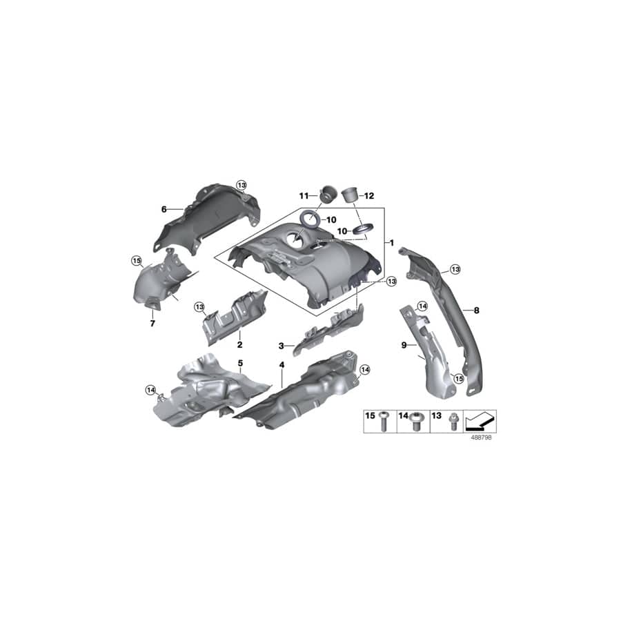 Genuine BMW 11658741615 G15 Heat Shield, Rear ZYL. 5-8 (Inc. M850iX) | ML Performance UK Car Parts