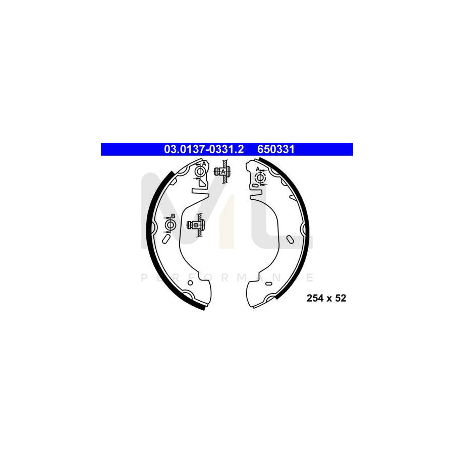ATE 03.0137-0331.2 Brake Shoe Set for FORD TRANSIT