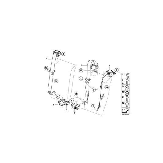 Genuine BMW 72113448363 E83 Upper Belt Rear (Inc. X3 3.0i, X3 3.0si & X3 2.5i) | ML Performance US