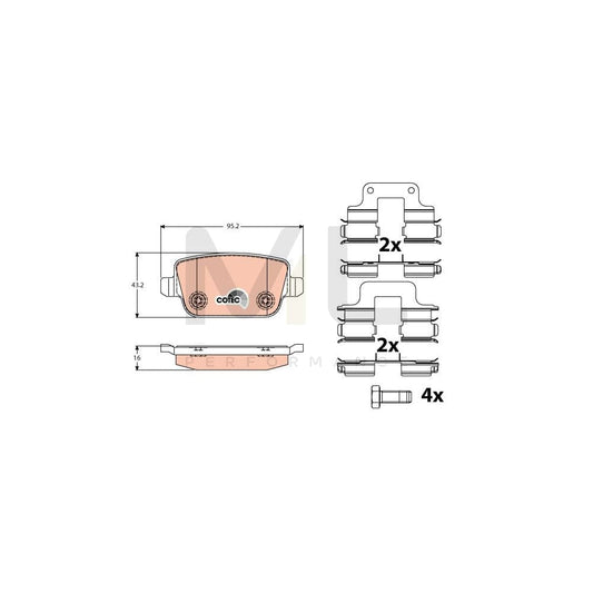 TRW Cotec Gdb1709 Brake Pad Set For Land Rover Freelander 2 Off-Road (L359) Not Prepared For Wear Indicator, With Brake Caliper Screws, With Accessories | ML Performance Car Parts
