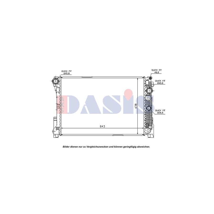 AKS Dasis 120102N Engine Radiator Suitable for Mercedes-Benz C-Class