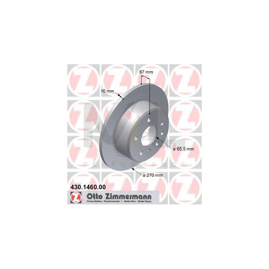 ZIMMERMANN 430.1460.00 Brake Disc Solid  - 1 piece