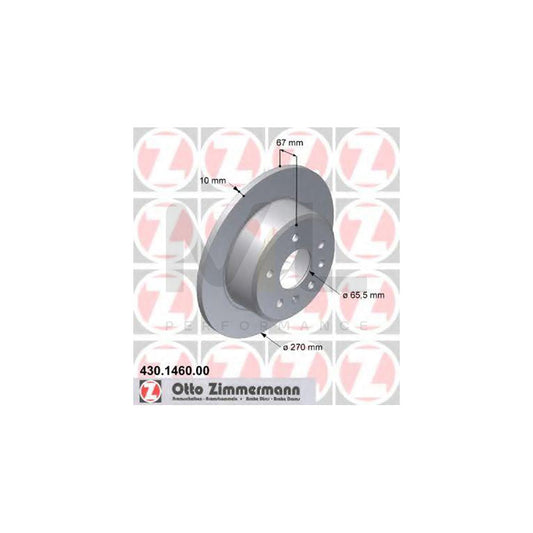 ZIMMERMANN 430.1460.00 Brake Disc Solid  - 1 piece