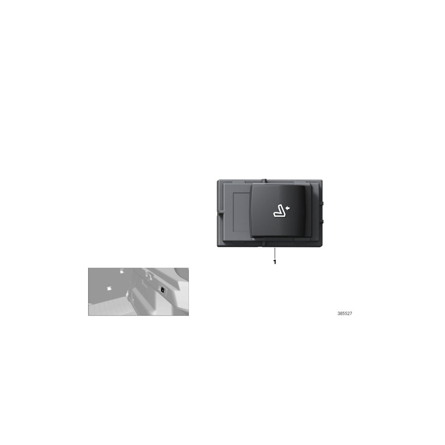 Genuine BMW 61319290729 F46 F48 Switch, Remote Backrest Release, Right (Inc. X1 20dX, 216i & X1 20i) | ML Performance US Car Parts