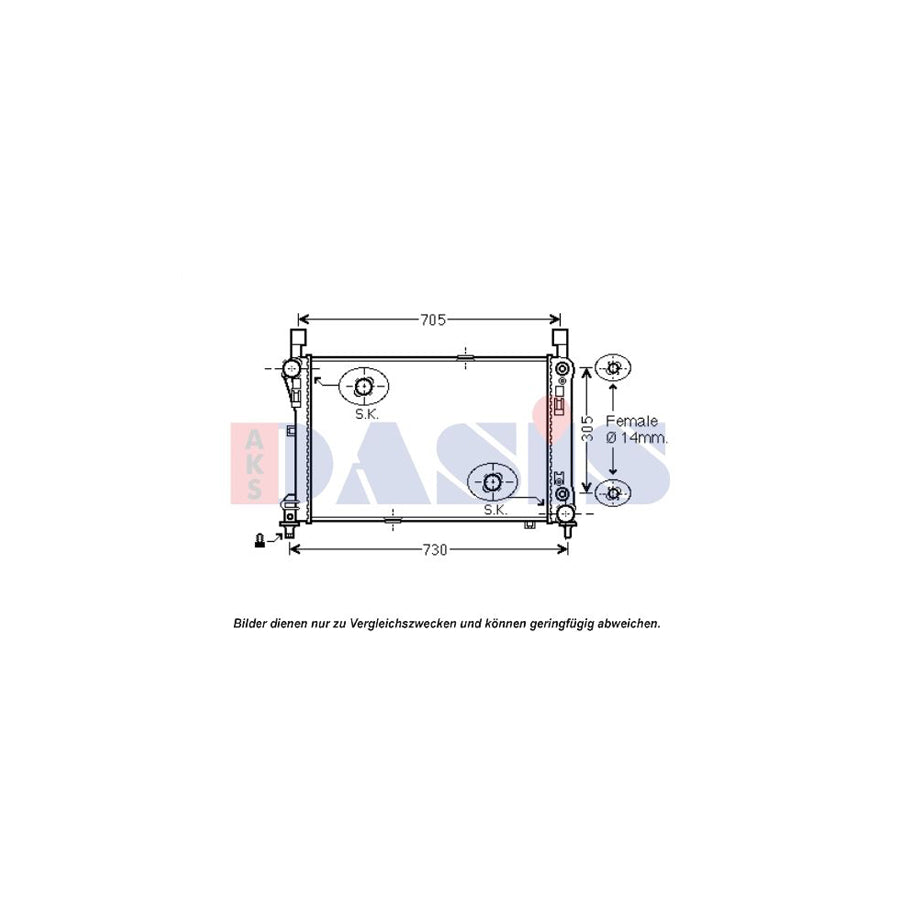 AKS Dasis 120103N Engine Radiator Suitable for Mercedes-Benz Slk (R171)