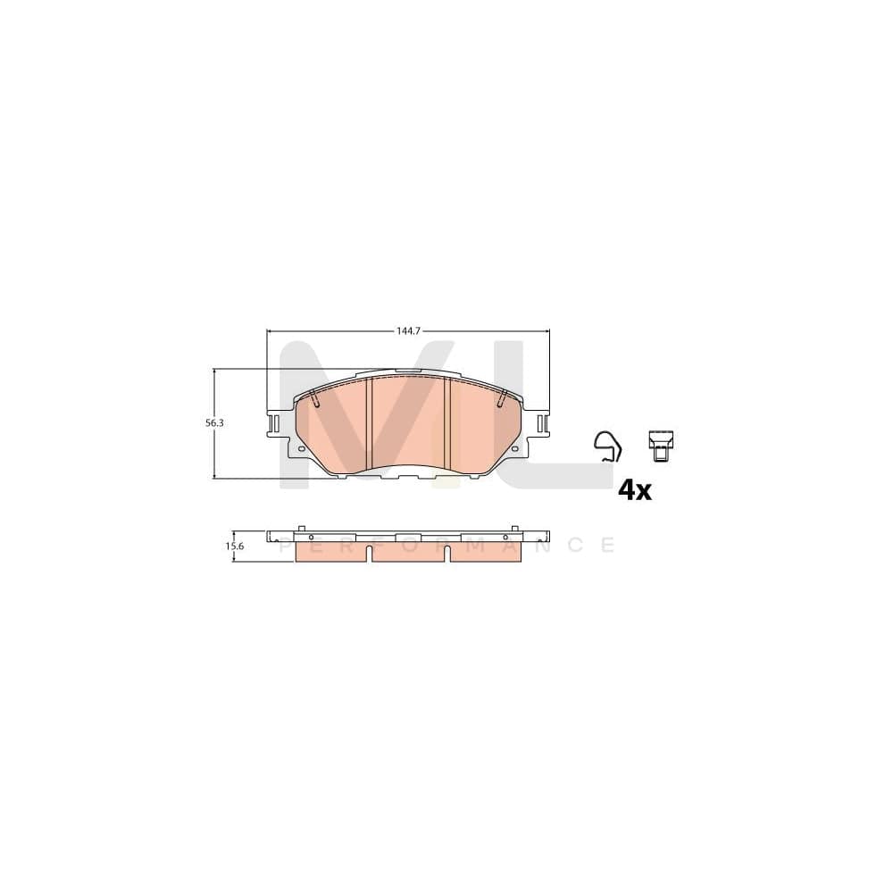 TRW Gdb2196 Brake Pad Set For Toyota Hilux Viii Pickup Not Prepared For Wear Indicator, With Accessories | ML Performance Car Parts