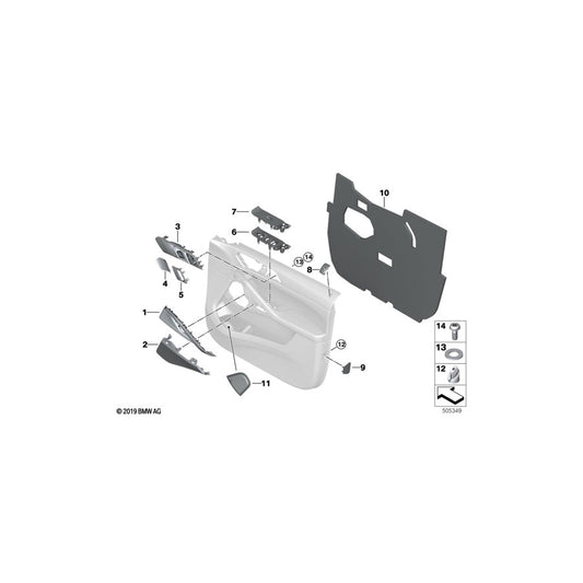 Genuine BMW 51428469132 G06 Decorative Strip, Door Front Right CARBON (Inc. X6 40iX, X6 30dX & X6 40i) | ML Performance US Car Parts